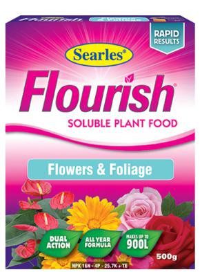 SEARLES FLOURISH FLOWERS & FOLIAGE SOLUBLE FERTILISER 500G