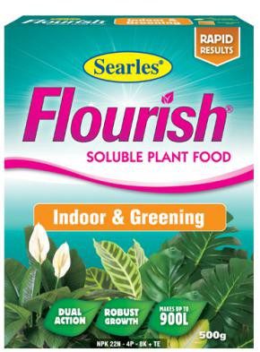 SEARLES FLOURISH INDOOR & GREENING SOLUBLE FERTILISER 500G