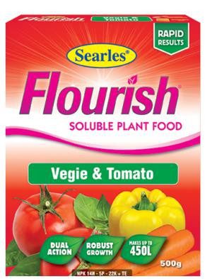 SEARLES FLOURISH VEGIE & TOMATO SOLUBLE FERTILISER 500G
