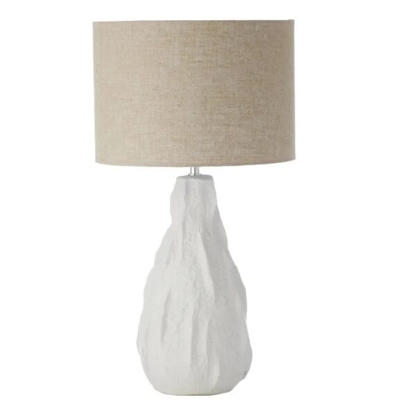TABLE LAMP ETNA - CERAMIC WHITE/NATURAL 36X66.5CM